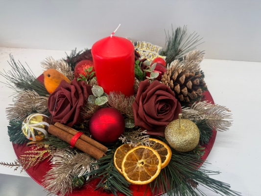 Artificial Christmas Table Arrangement