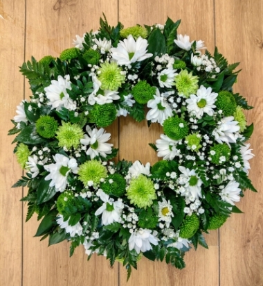 Green and White Wreath